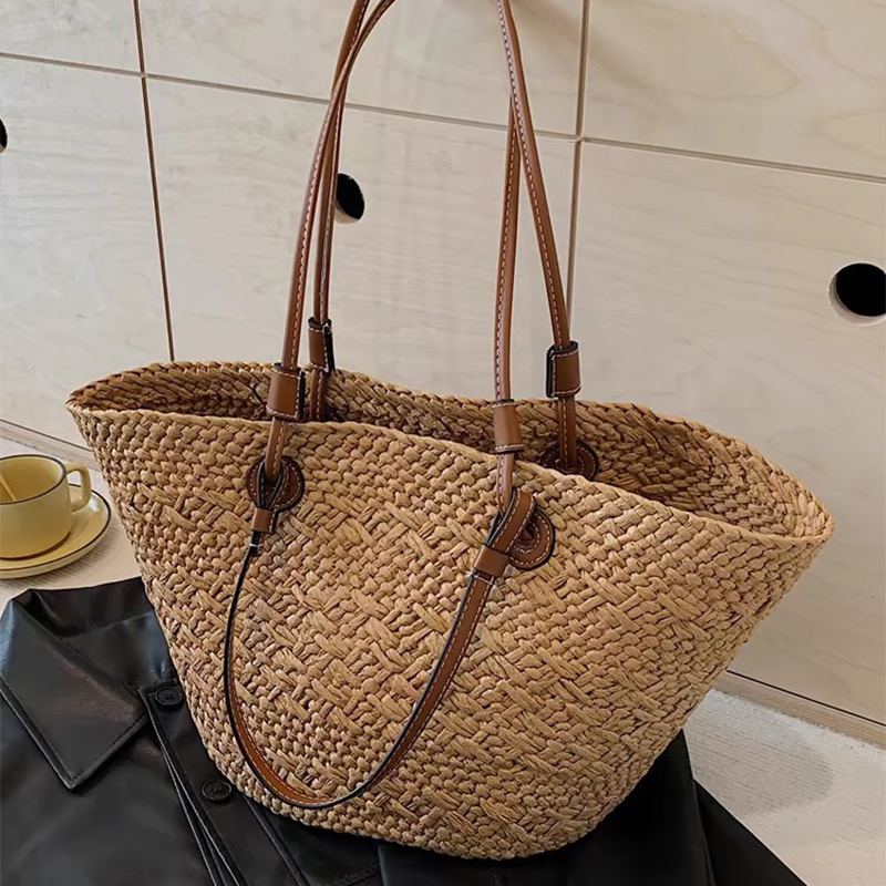 Basket Bag Wicker - New Shoulder Bag Handmade Straw Woven