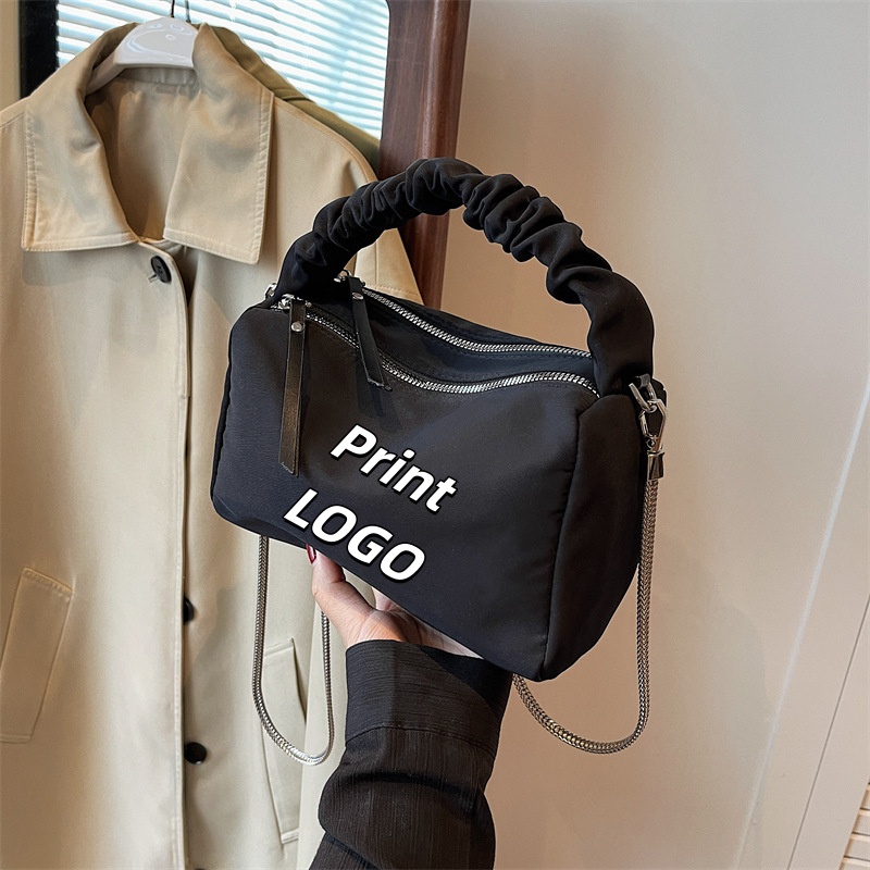 Women Bags Logo - Custom Logo Nylon Cloud Handbag Women