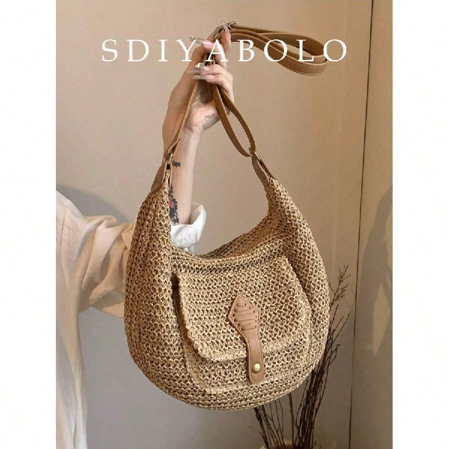Women'S Bags Holiday - Vintage Fashionable Large Capacity Woven Tote