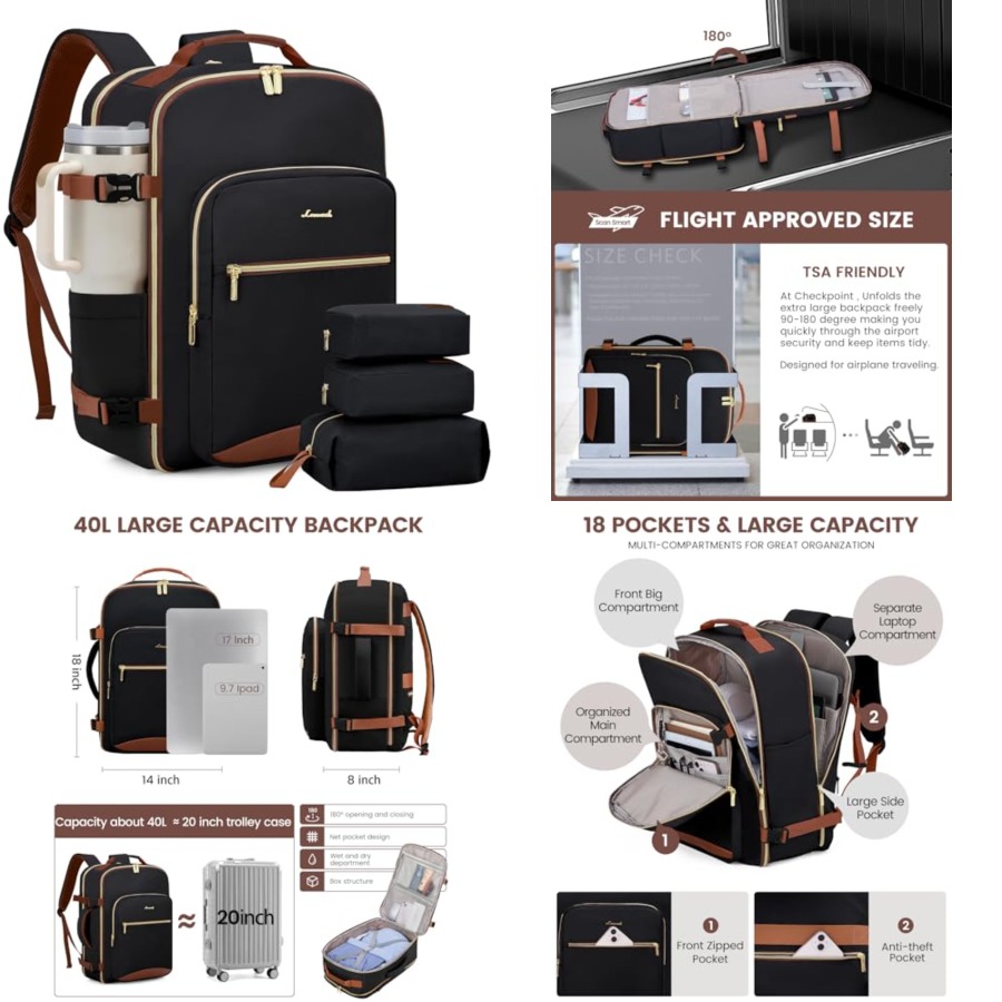 Women Bags Waterproof - Travel Backpack for Women and Men,