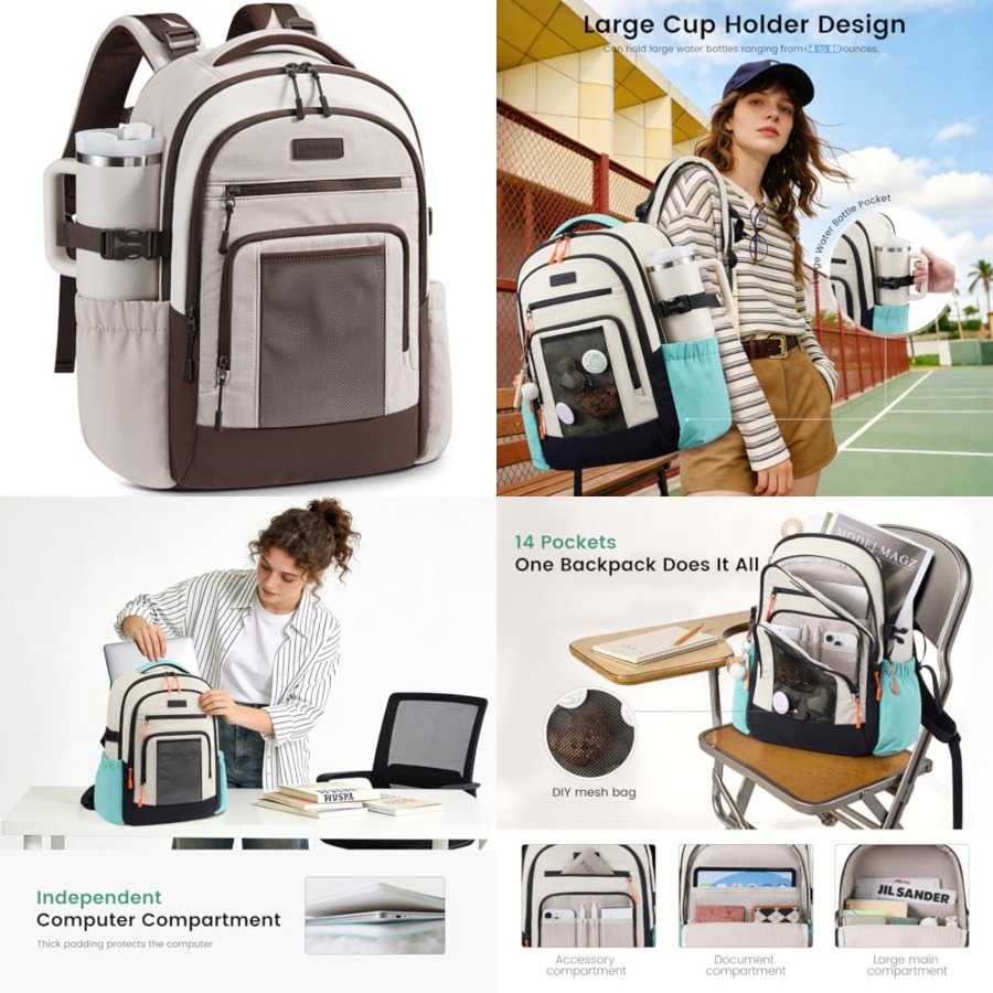 Women Bags Waterproof - Laptop Backpack for Women with Large