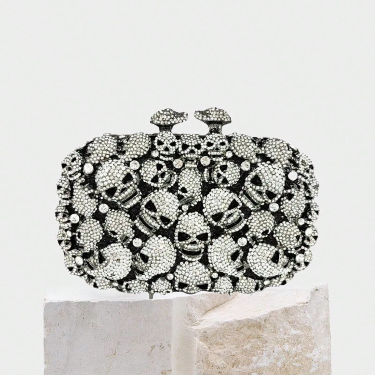 Women'S Evening Bags - Women Unique Skulls Clutch Purse Rhinestone