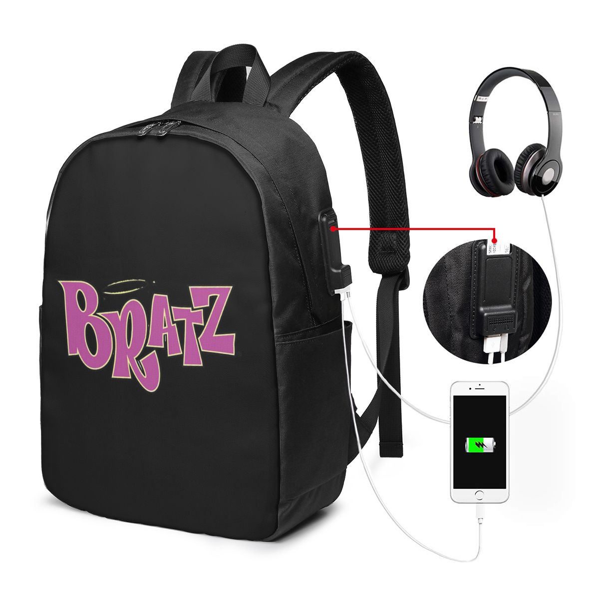 Women Bags Logo - Bratz Logo Backpack Travel Notebook Bag
