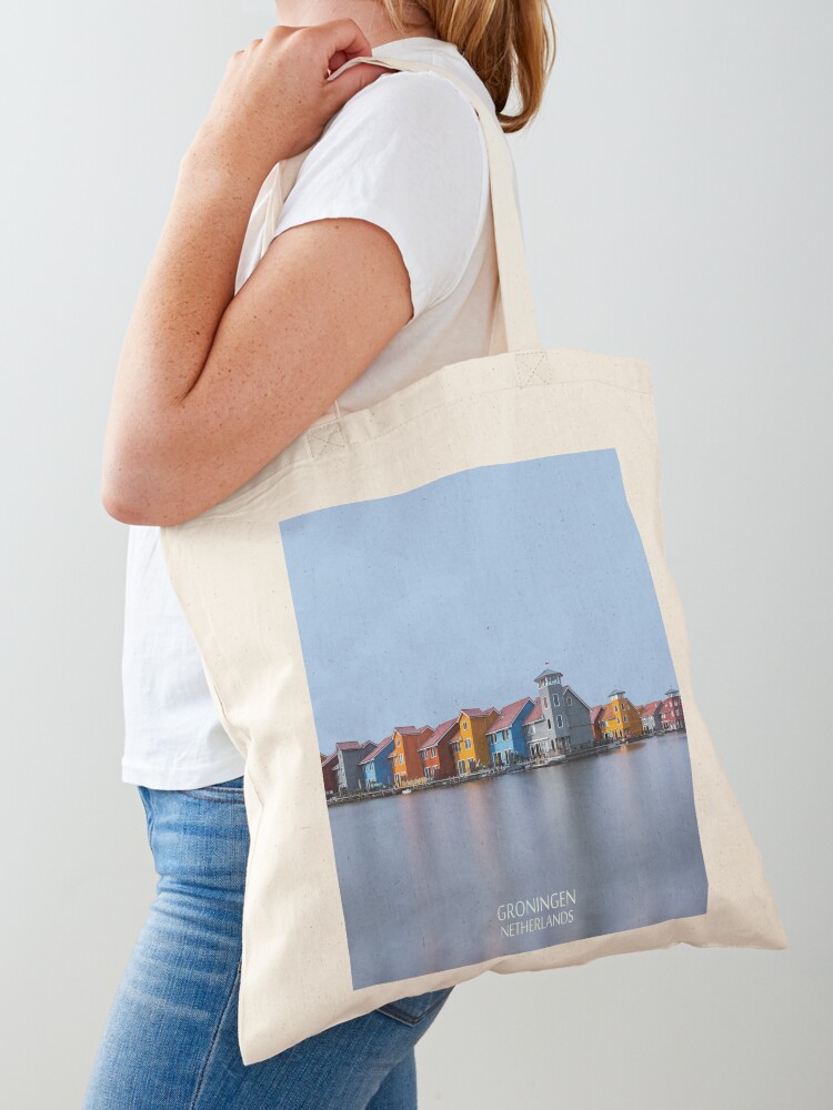 Women Bags Netherlands - Colorful Houses in Groningen Netherlands Tote