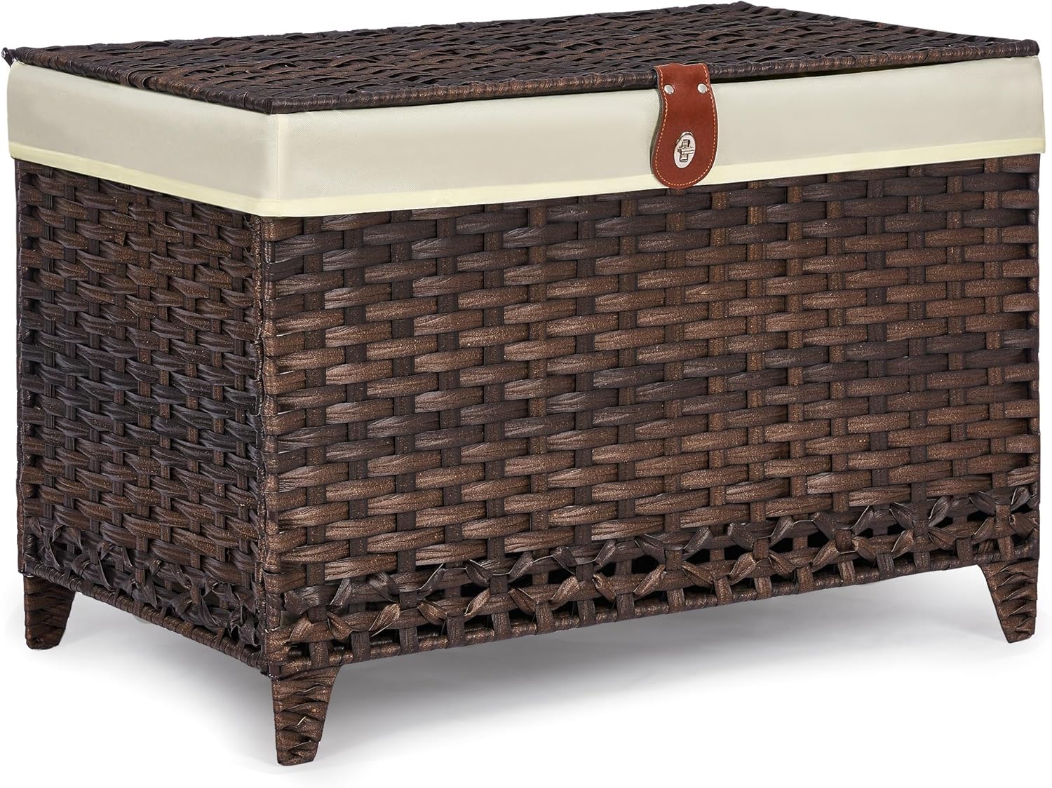 Basket Bag Wicker - Storage Basket with Lid 200L, Wicker