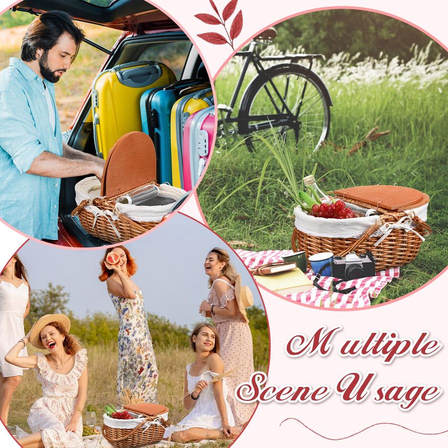Wicker Insulated Picnic Basket - Basket Bag Wicker ulasan dan harga