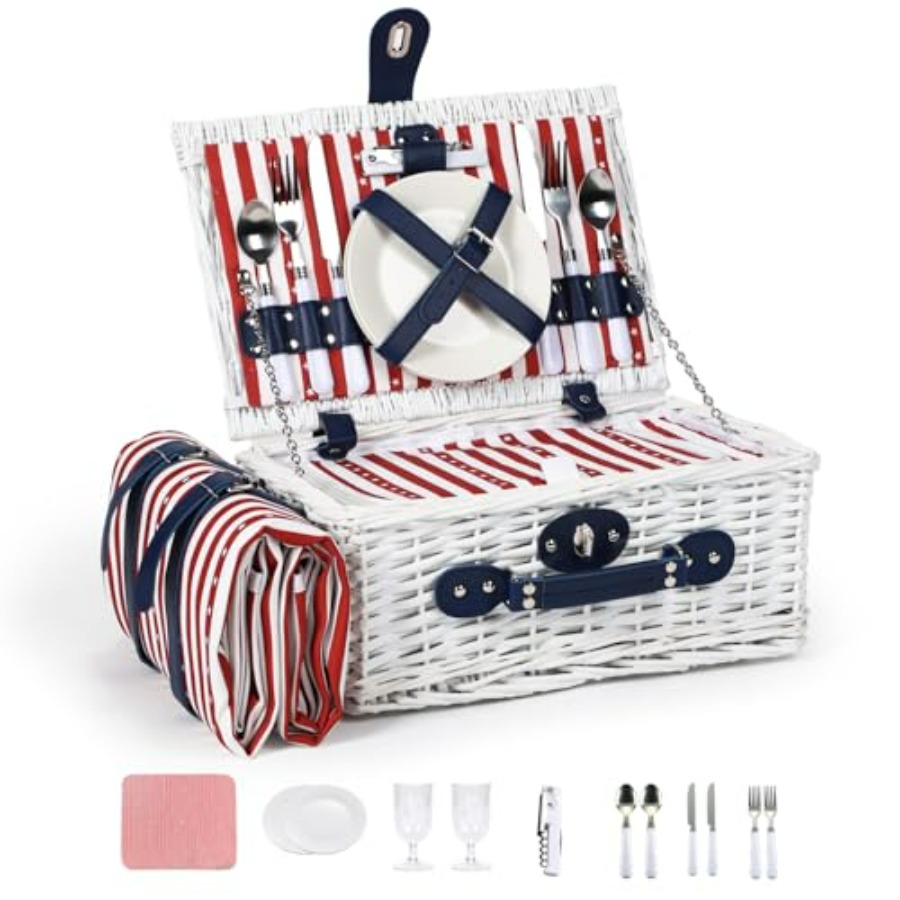 Wicker Picnic Basket for 2 wit - Basket Bag Wicker ulasan dan harga