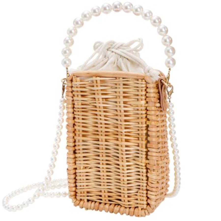 Pearl Basket Purse, Handwoven  - Basket Bag Wicker ulasan dan harga