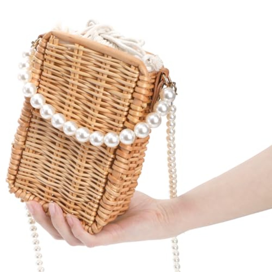 Pearl Basket Purse, Handwoven  - Basket Bag Wicker ulasan dan harga