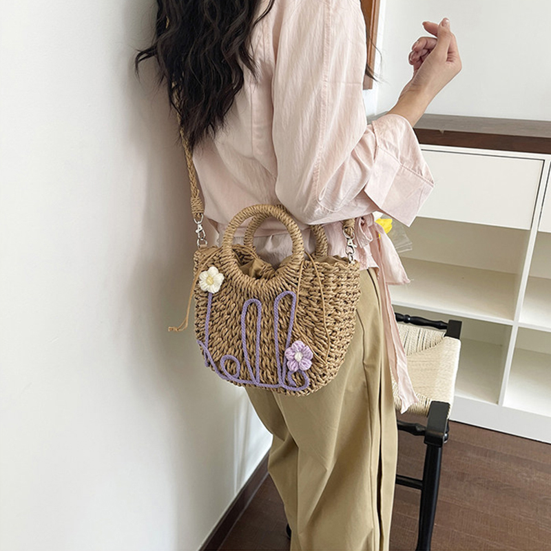 Handwoven Straw Bag Ladies Bea - Women'S Bags Holiday ulasan dan harga