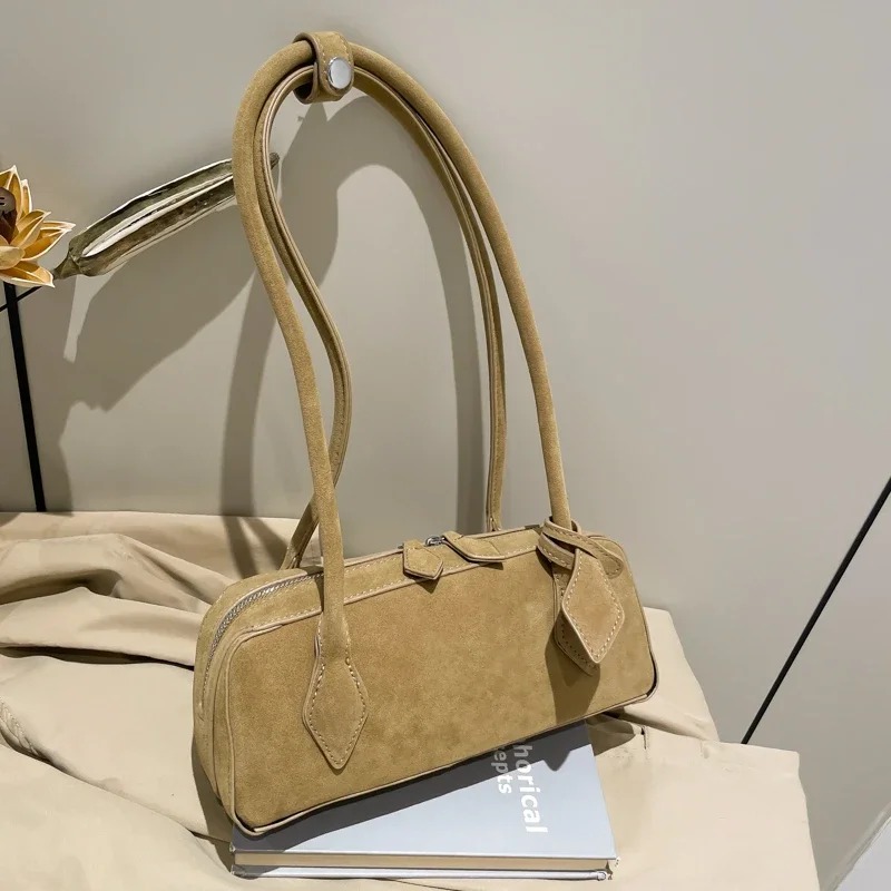 Faux Suede Zipper Solid Color  - Women Bags Discount ulasan dan harga