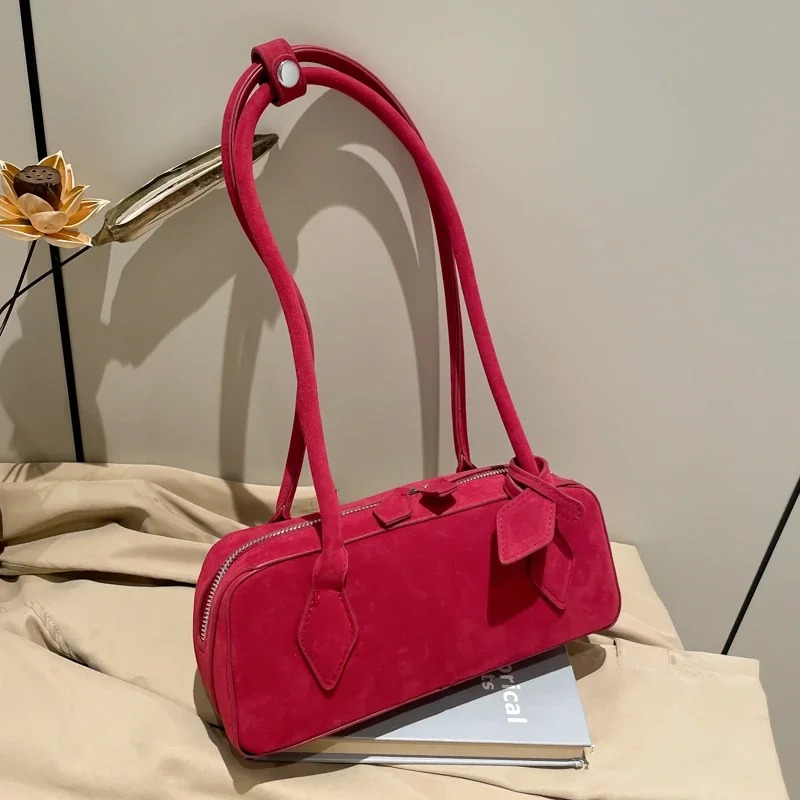 Faux Suede Zipper Solid Color  - Women Bags Discount ulasan dan harga