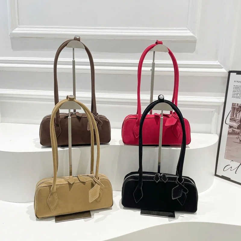 Faux Suede Zipper Solid Color  - Women Bags Discount ulasan dan harga