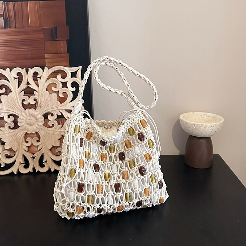 Summer Hollow Out Woven Beaded - Women Bags Discount ulasan dan harga