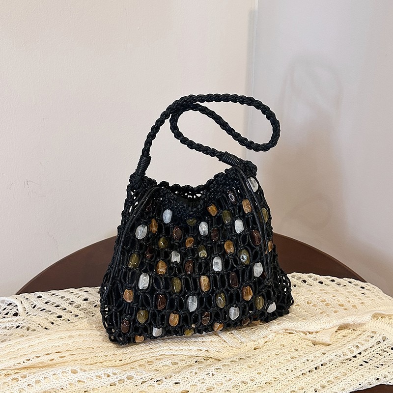 Summer Hollow Out Woven Beaded - Women Bags Discount ulasan dan harga