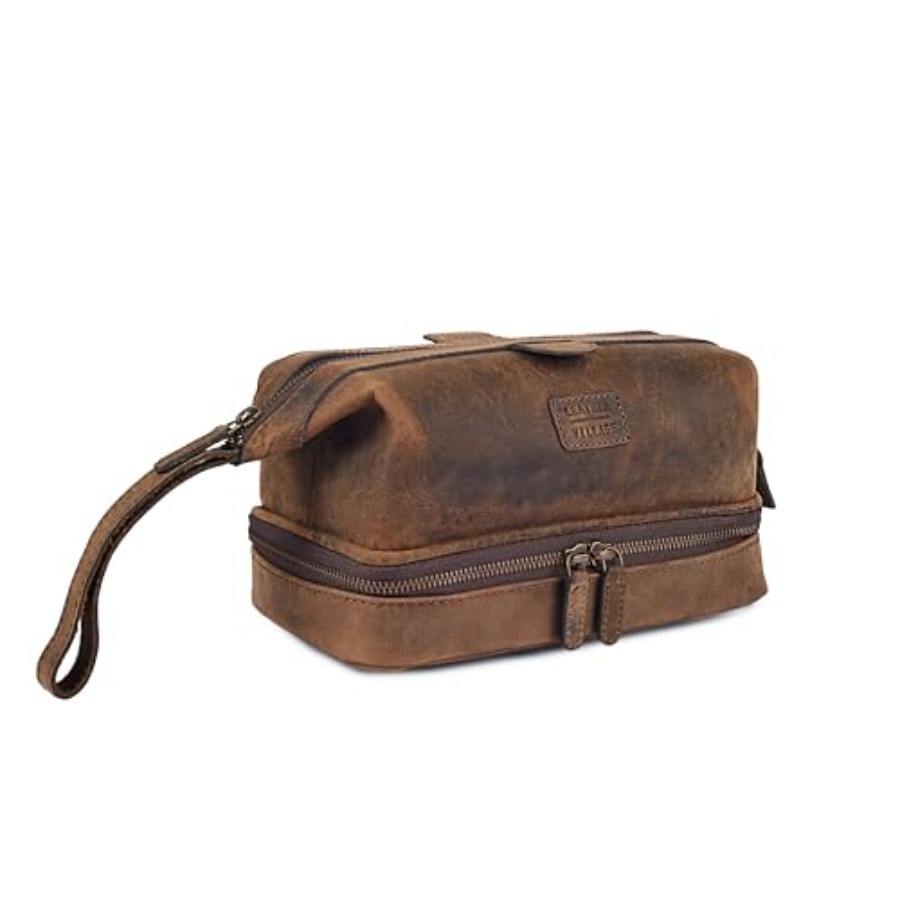 Genuine Leather Dopp Kit Large - Women Bags Waterproof ulasan dan harga