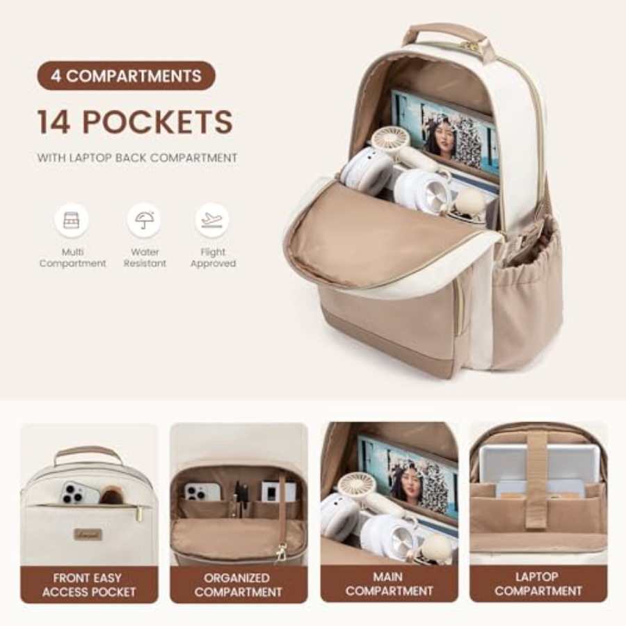 Laptop Backpack for Women with - Women Bags Waterproof ulasan dan harga