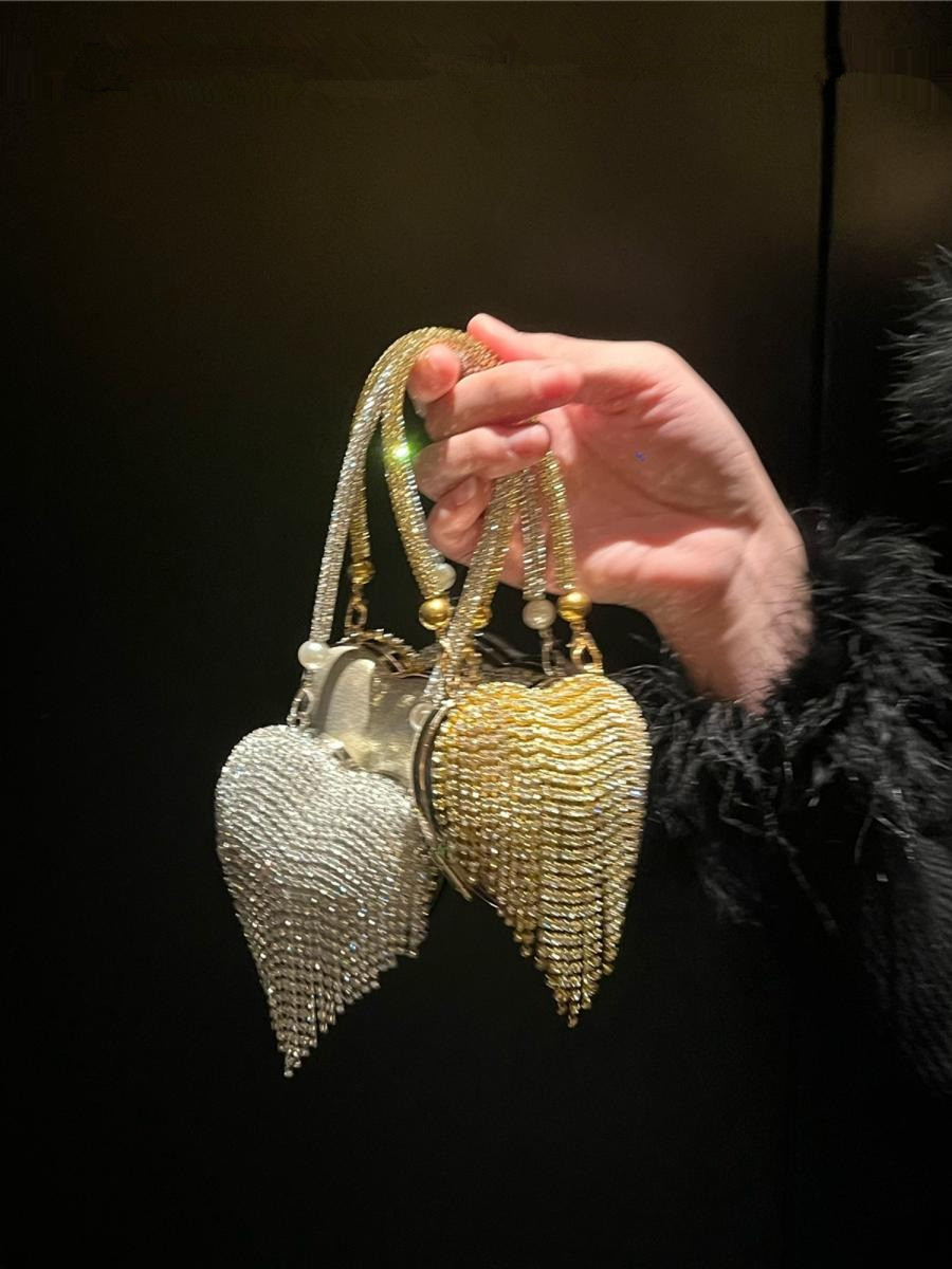 Luxury Small Bling Heart Shape - Women'S Evening Bags ulasan dan harga