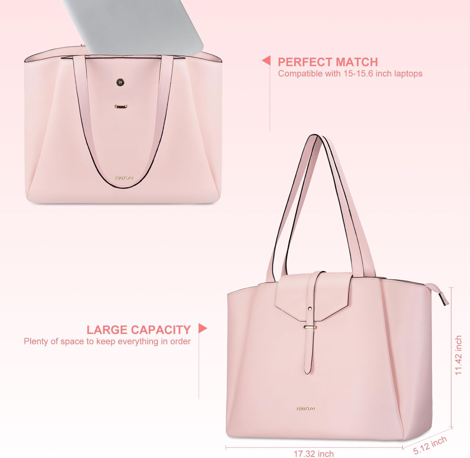 Laptop Tote Bag PU Leather Wom - Women Bags Pk ulasan dan harga