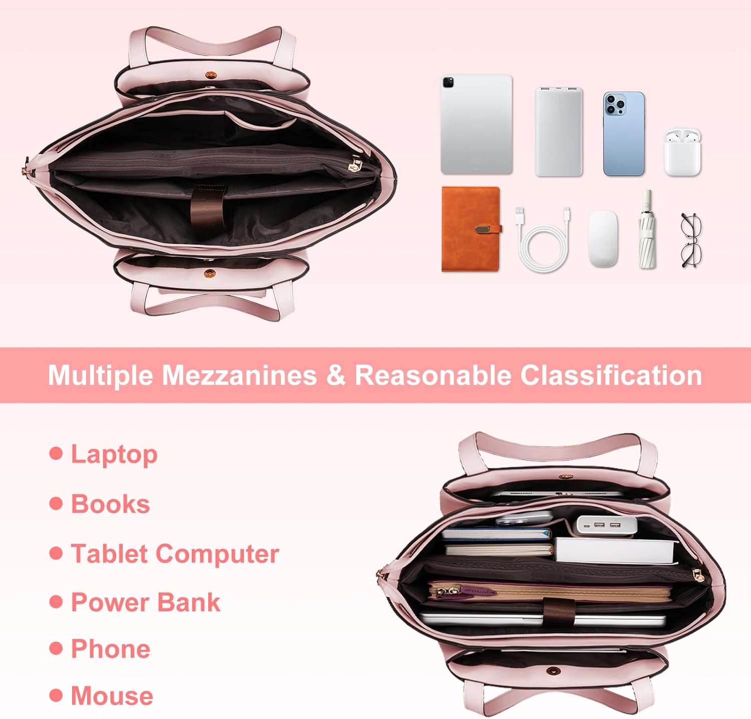 Laptop Tote Bag PU Leather Wom - Women Bags Pk ulasan dan harga