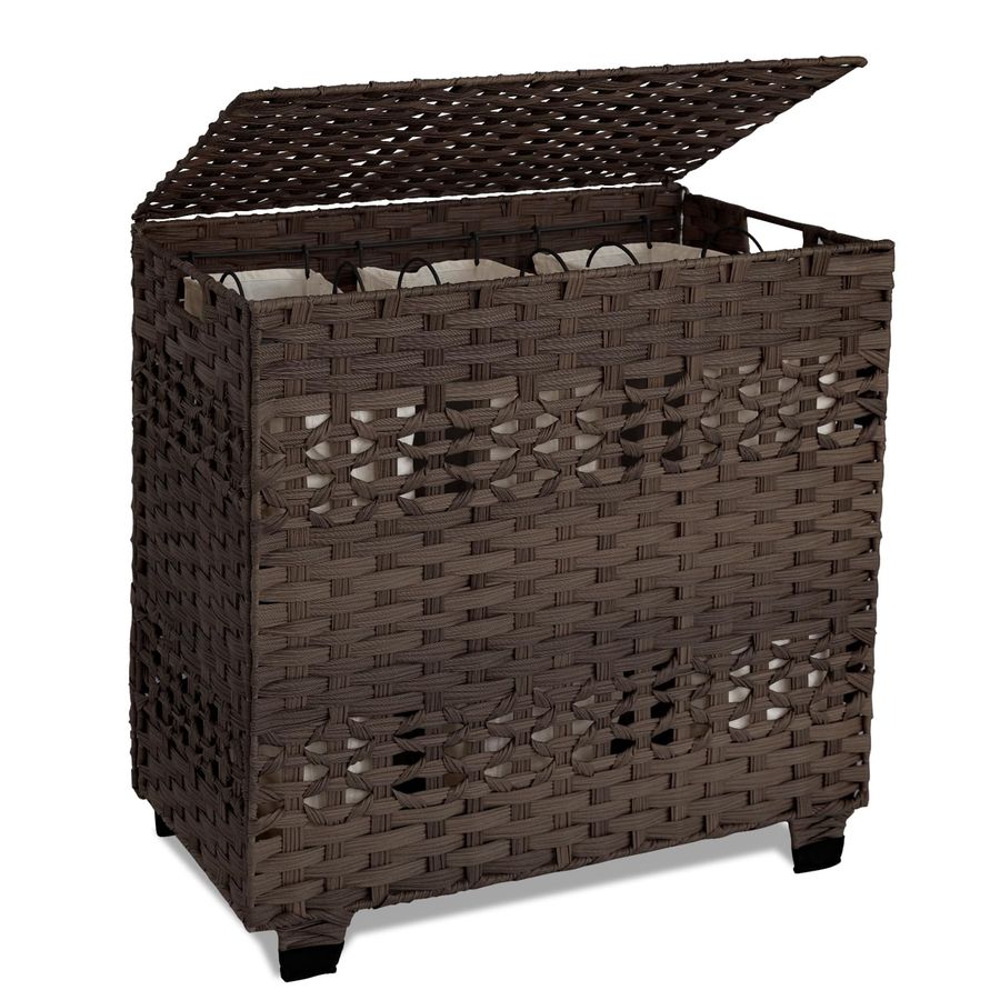 Laundry Hamper with Lid, 140L  - Basket Bag Wicker ulasan dan harga