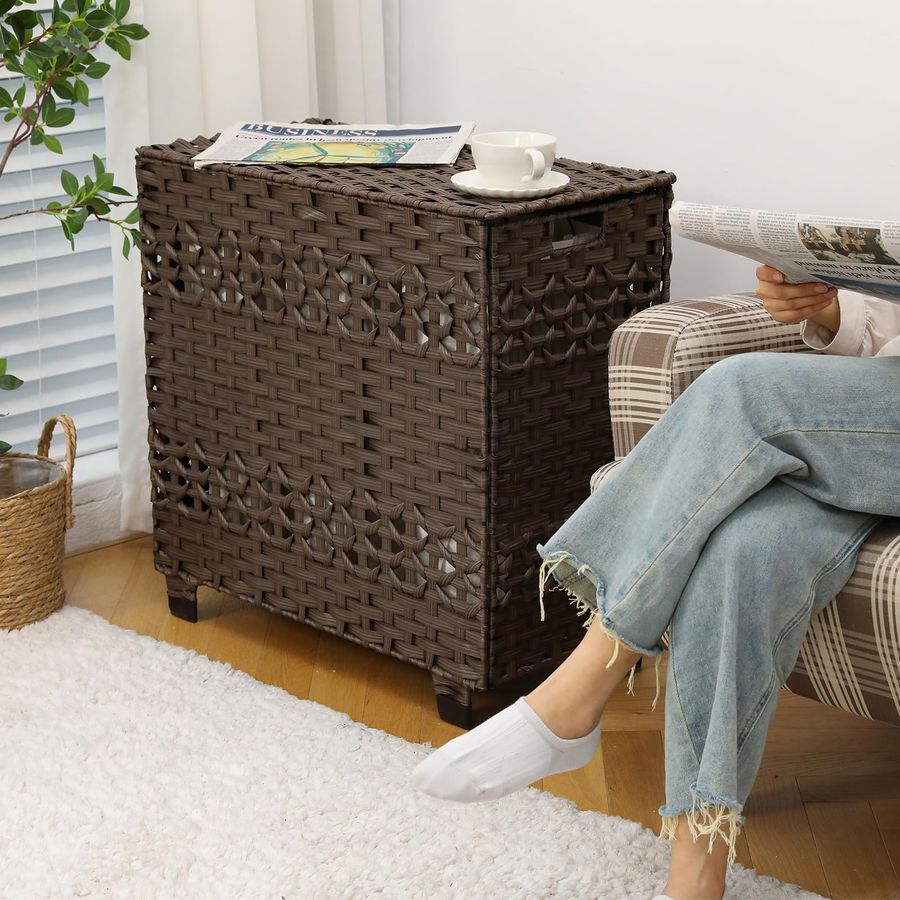 Laundry Hamper with Lid, 140L  - Basket Bag Wicker ulasan dan harga
