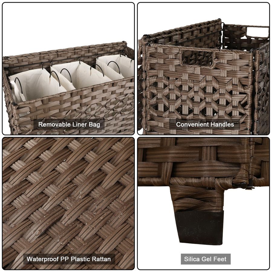 Laundry Hamper with Lid, 140L  - Basket Bag Wicker ulasan dan harga