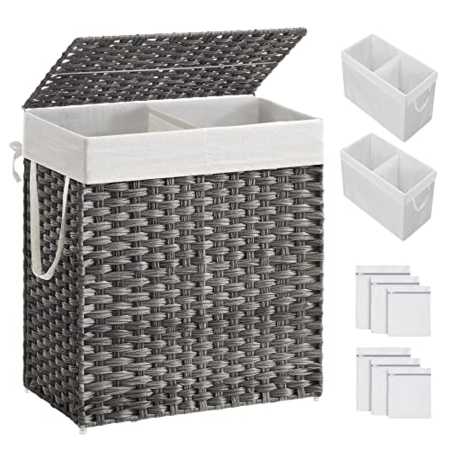 Laundry Hamper with Lid, Cothe - Basket Bag Wicker ulasan dan harga