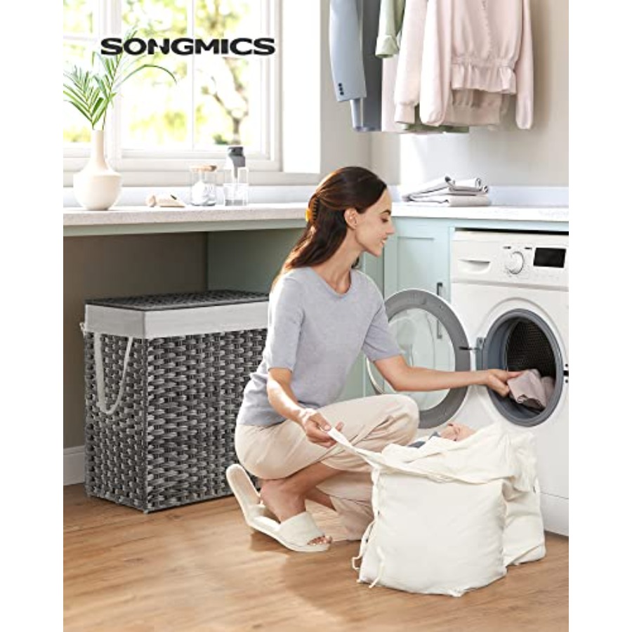 Laundry Hamper with Lid, Cothe - Basket Bag Wicker ulasan dan harga