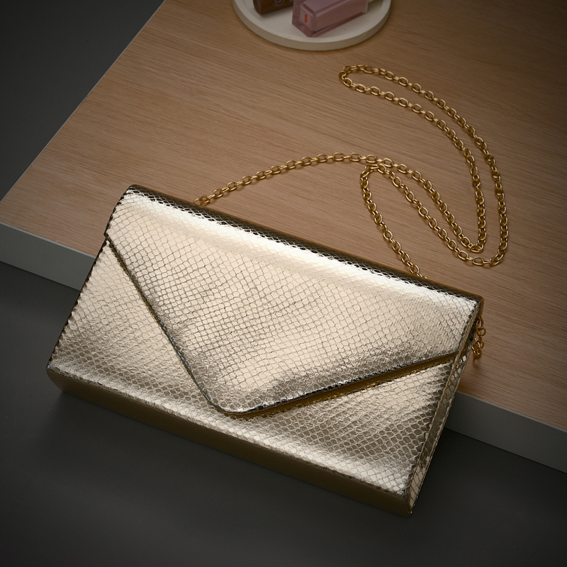 Gold Style Elegant Evening Bag - Flap Bag Envelope ulasan dan harga