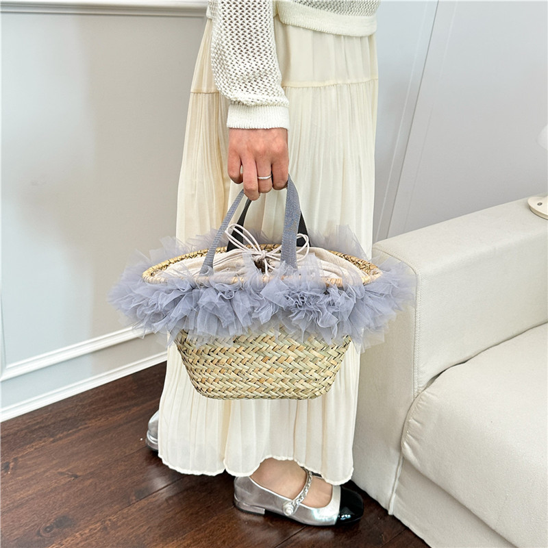 Handwoven Bamboo Handle Wicker - Basket Bag Wicker ulasan dan harga