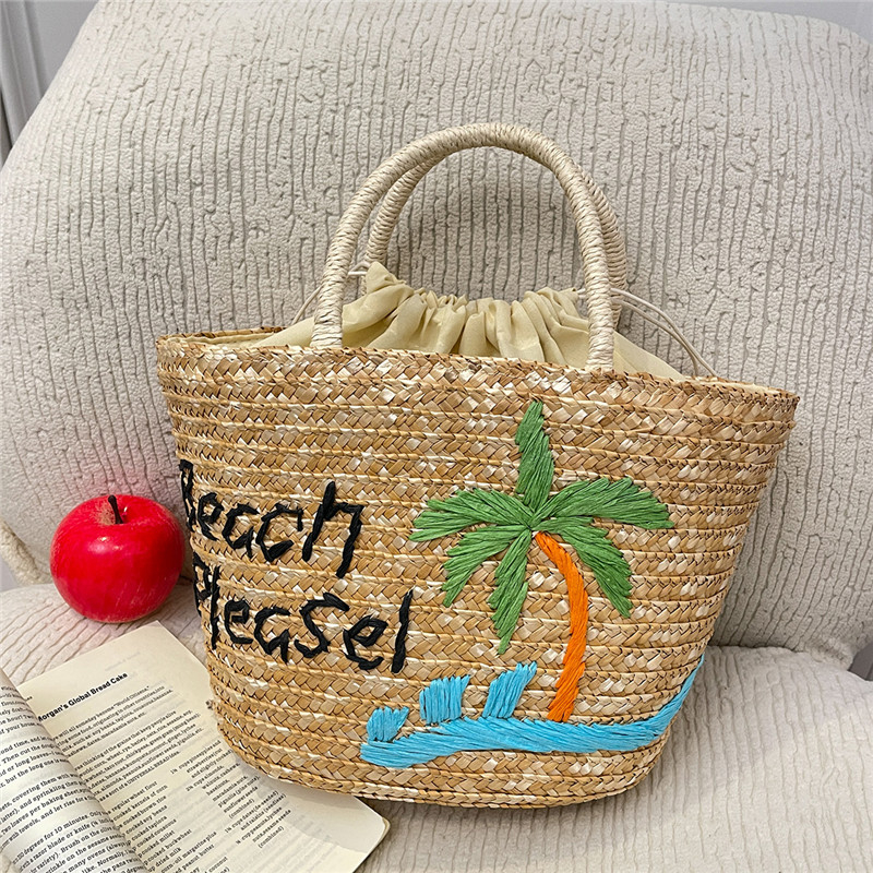 New Straw Fruit Embroidery Str - Women Bags Discount ulasan dan harga
