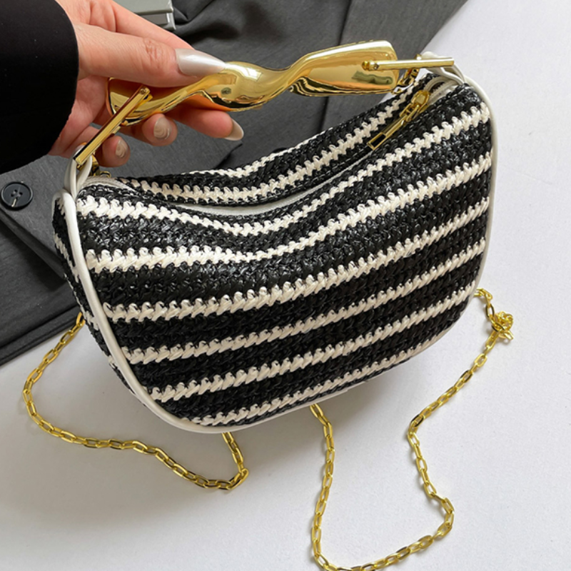 Gold Handle Brand Handwoven Ha - Women Bags High End Brands ulasan dan harga
