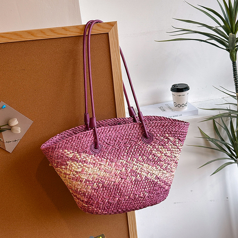 Casual Rattan Large Capacity T - Basket Bag Wicker ulasan dan harga