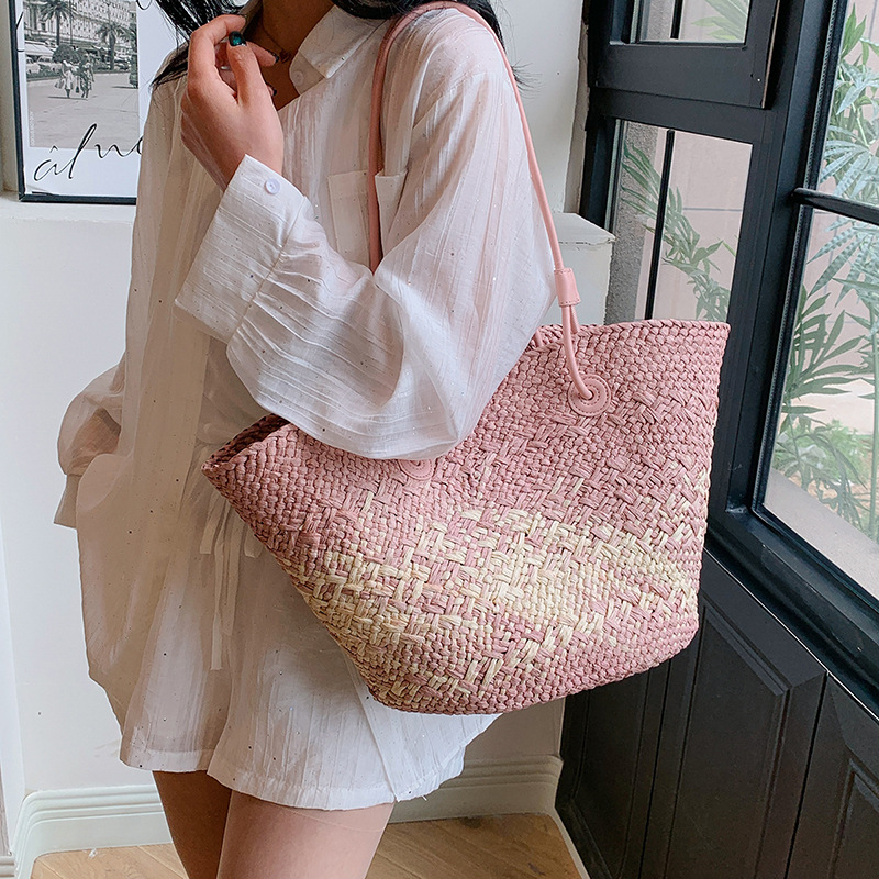 Casual Rattan Large Capacity T - Basket Bag Wicker ulasan dan harga