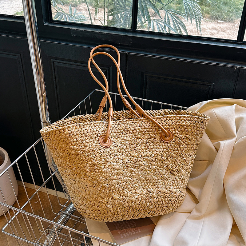 Casual Rattan Large Capacity T - Basket Bag Wicker ulasan dan harga