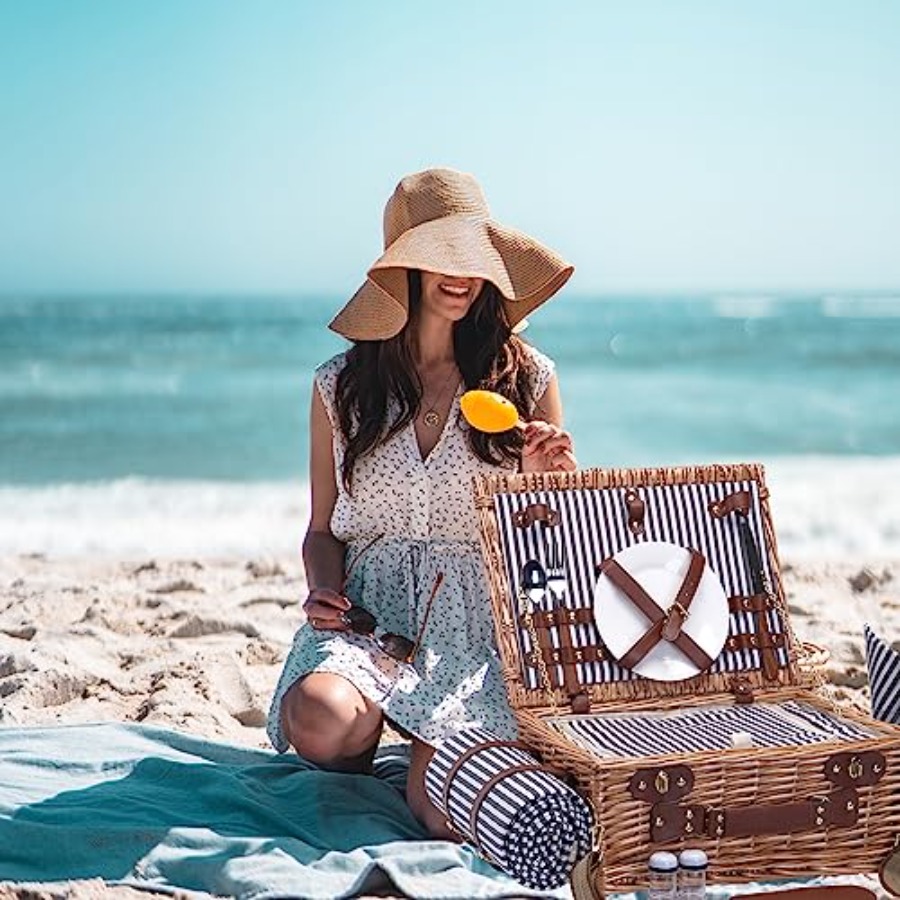 Picnic Basket with Blanket and - Basket Bag Wicker ulasan dan harga