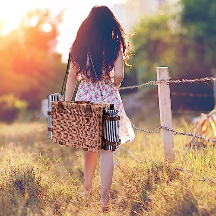 Picnic Basket with Blanket and - Basket Bag Wicker ulasan dan harga