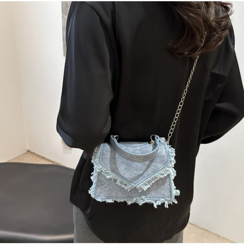Fashion Envelope Frayed Edge T - Flap Bag Envelope ulasan dan harga