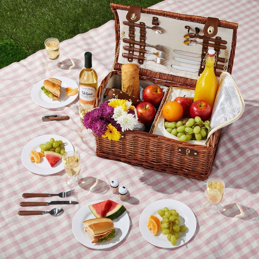 Picnic Basket for 4 People 18. - Basket Bag Wicker ulasan dan harga