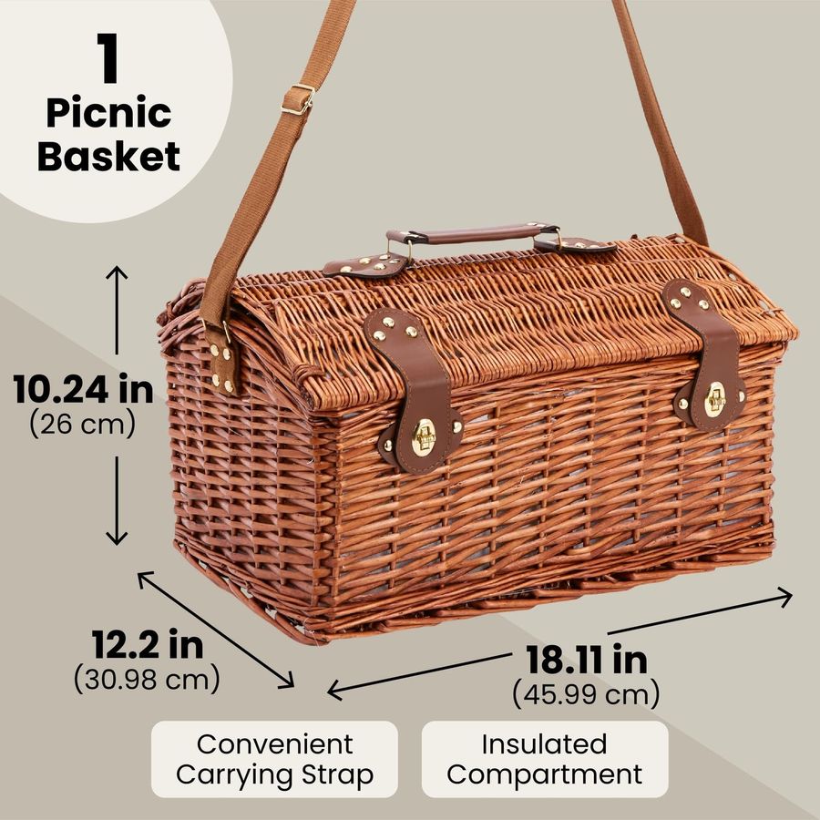 Picnic Basket for 4 People 18. - Basket Bag Wicker ulasan dan harga