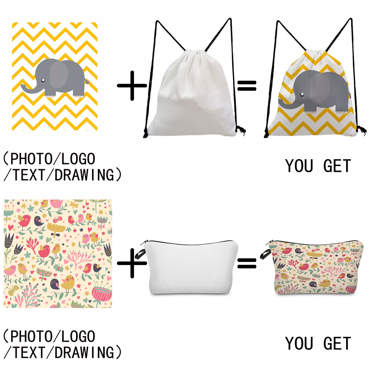 Personal Customize Women Draws - Women Bags Logo ulasan dan harga