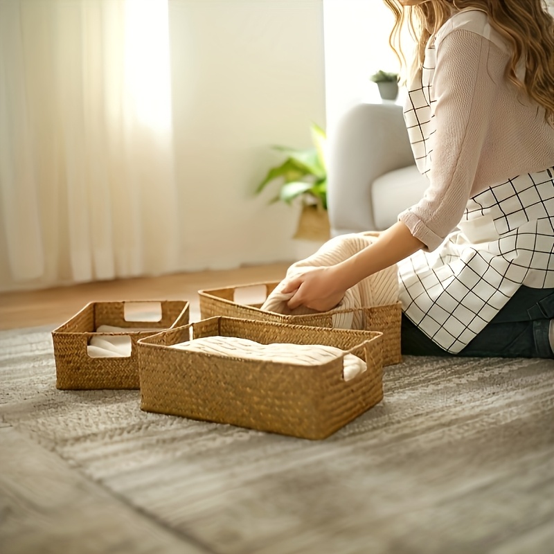 Handwoven Rattan Basket, Recta - Basket Bag Wicker ulasan dan harga