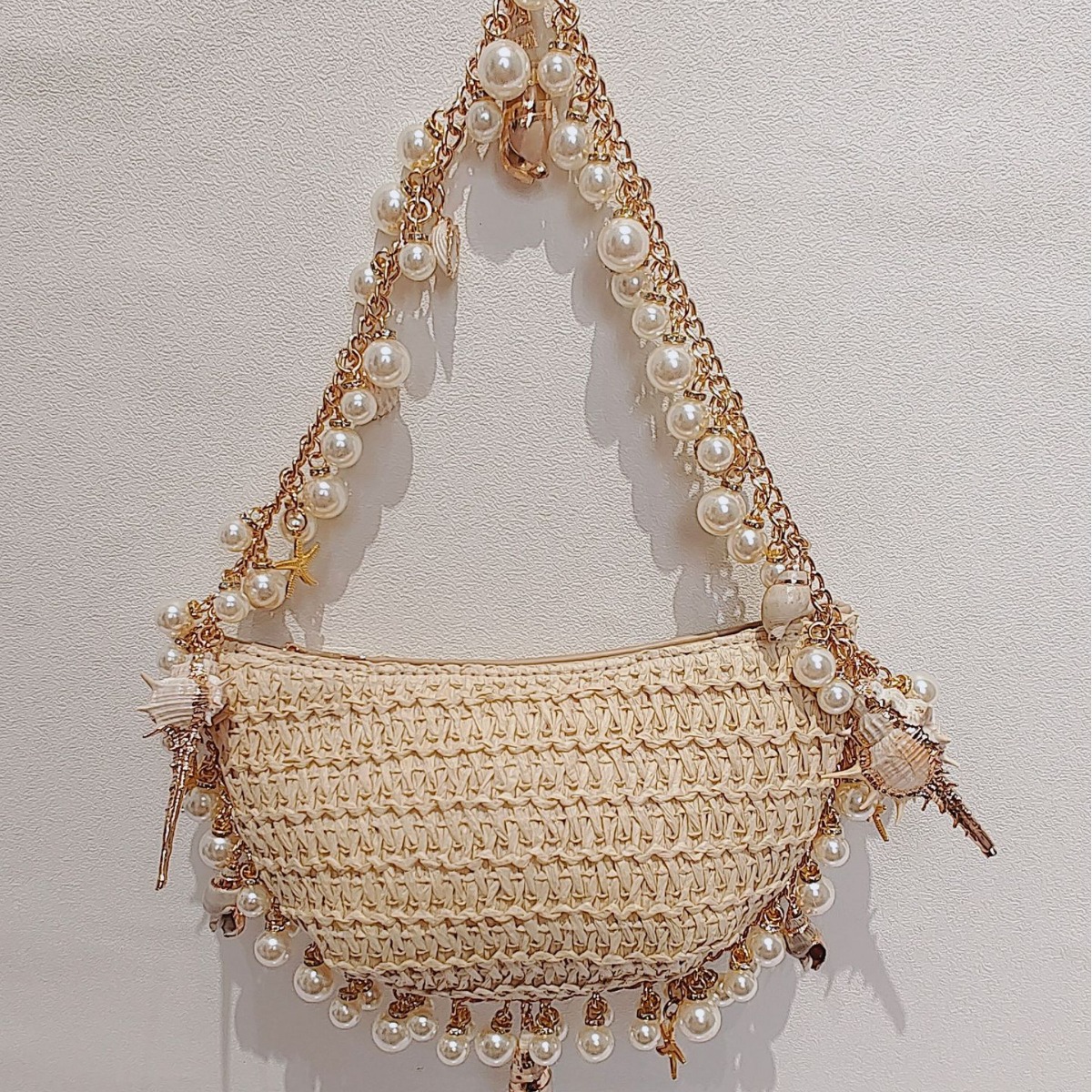 Handmade Pearl Conch Straw Wov - Women'S Bags Holiday ulasan dan harga