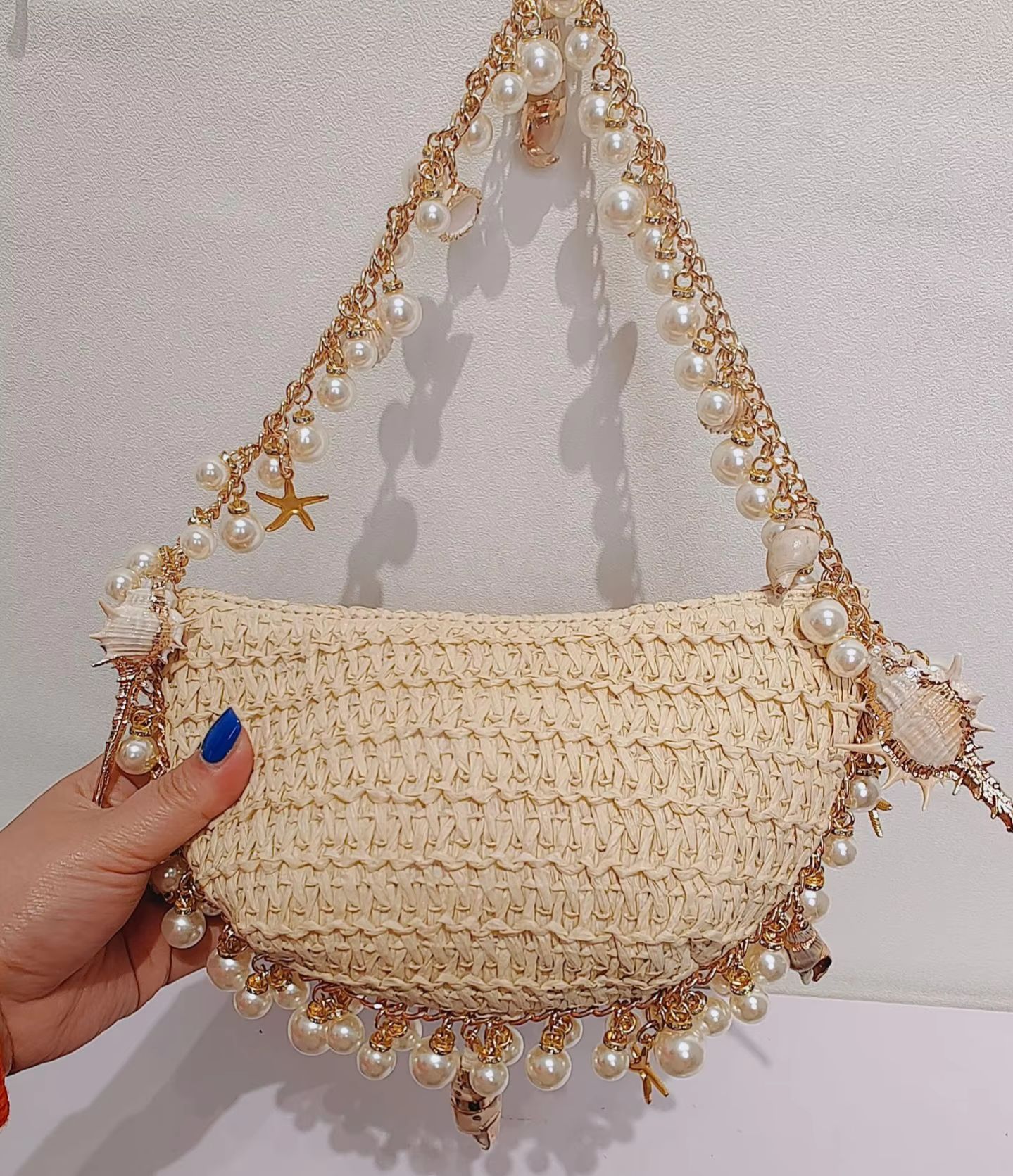 Handmade Pearl Conch Straw Wov - Women'S Bags Holiday ulasan dan harga