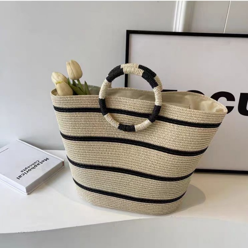 striped Tote grass woven bag s - Women'S Bags Holiday ulasan dan harga