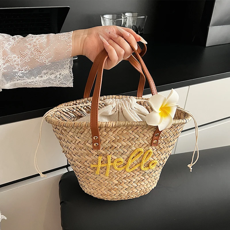 Casual Wicker Woven Basket Bag - Basket Bag Wicker ulasan dan harga