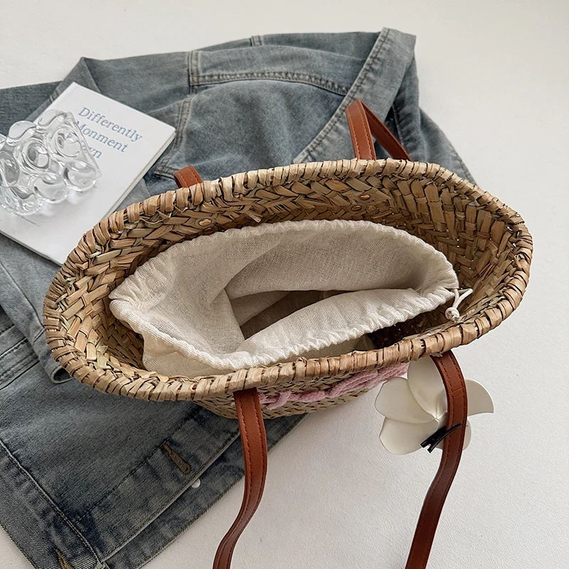 Casual Wicker Woven Basket Bag - Basket Bag Wicker ulasan dan harga
